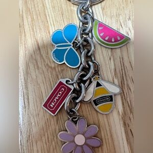 Vintage Coach Y2K Bee Keychain: watermelon, bee, flower, butterfly, tag
